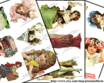 Victorian Ladies Clip Art Printable Digital Download