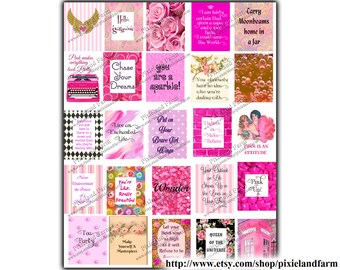 Pink Inspirational Printable Planner Stickers Digital Download - Fits Erin Condren Life Planner