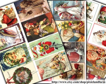 Santa Tags Vintage Printable Digital Download