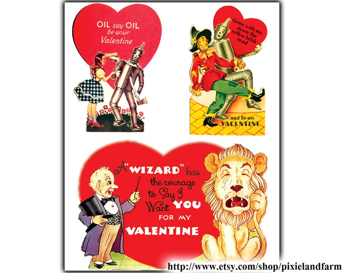 Wizard of Oz Valentine Vintage Printable Digital Download - Etsy