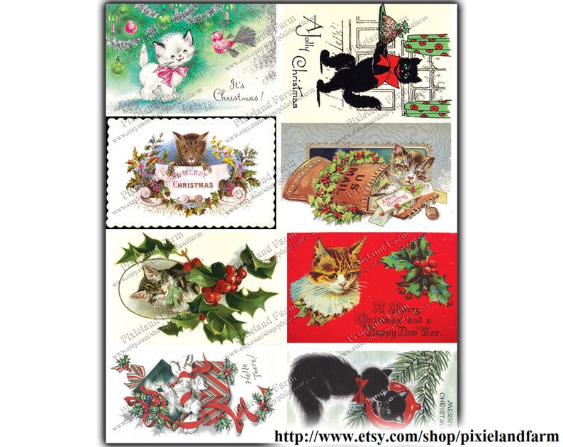 Cat Christmas Gift Tag Vintage Printable Digital Download Etsy cat-christmas-gift-tag-vintage-printable-digital-download-etsy