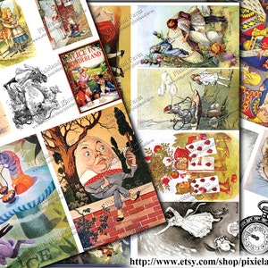 Alice in Wonderland Vintage Clip Art Printable Digital Download