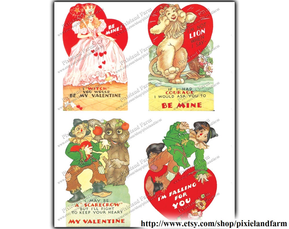 Wizard of Oz Valentine Vintage Printable Digital Download - Etsy
