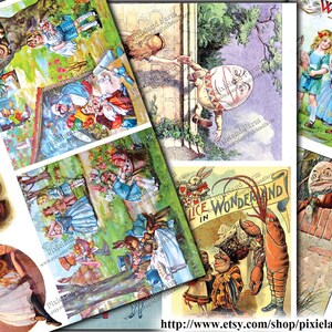 Alice in Wonderland Vintage Clip Art Printable Digital Download
