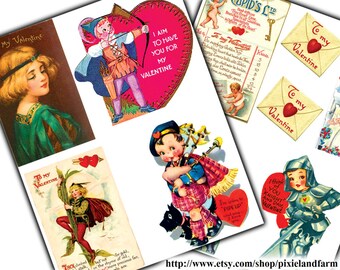 Medieval Valentine Vintage Printable Digital Download