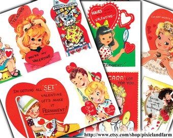 Hairdresser Valentine Printable Digital Download