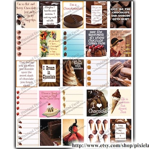 Chocolate Printable Planner Stickers Digital Download - Fits Erin Condren Life Planner