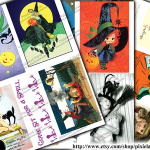 Witches Halloween Vintage Printable Digital Download