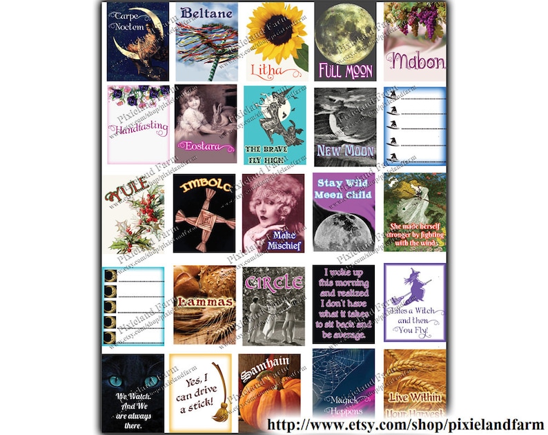 Pagan Witch Printable Planner Stickers Digital Download 2 Fits Erin ...