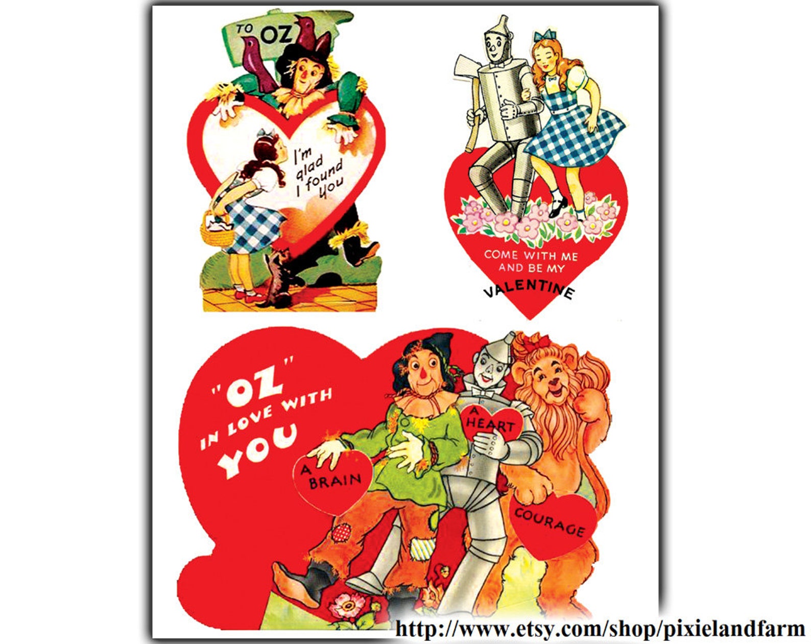 Wizard of Oz Valentine Vintage Printable Digital Download - Etsy