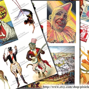 Vintage Circus Clip Art Printable Digital Download