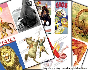 Circus Vintage Clip Art Printable Digital Download