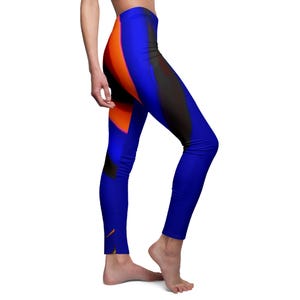 Vibrant Blue Casual Leggings for Women, Comfortable Athleisure Pants, Workout Clothes, Daily Wear, Fitness Fashion