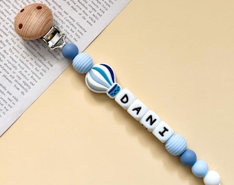 Gepersonaliseerde fopspeenclip, aangepast babyshowercadeau, binky houder voor babymeisje, houten fopspeenketting baby, pasgeboren cadeaus, aangepaste fopspeenclip