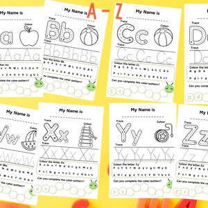 Interactive Alphabet Learning Bundle | Tracing, Coloring, Letter ...