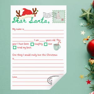 Carta descargable para niños a Papá Noel
