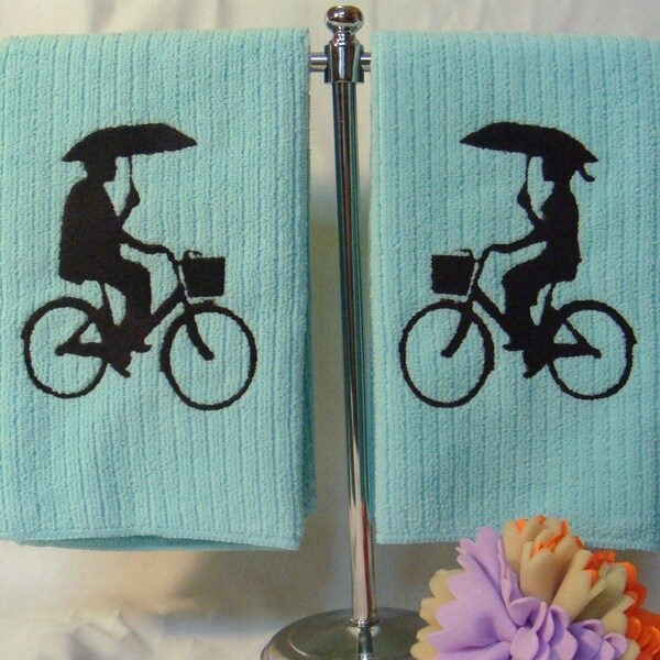 Rainy Rendezvous- 2 Towel Set BLUE