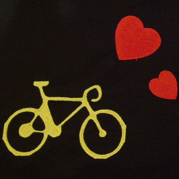 I Love My Bicycle Embroidered Tote