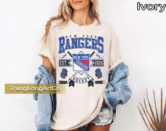 Comfort Colors® New York Rangers Hockey T-Shirt, Game Day Rangers Shirt, Soft Vintage Hockey T-Shirt
