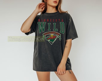 Koszulka Comfort Colors® Minnesota Wild Hockey, koszulka unisex dla fanów sportu, koszulka sportowa z grafiką, koszulka Wild Team, fan hokeja