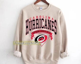 Carolina Hurricanes Sweatshirt Crewneck, Vintage Hurricanes shirt, Carolina Hockey Fan shirt, Hockey Tee, Hurricanes Sweatshirt