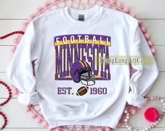 Felpa vintage da football del Minnesota, maglia da football del Minnesota, maglietta da tifoso del Minnesota, maglietta del Minnesota, abbigliamento per il giorno della partita