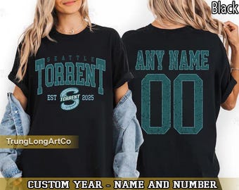 Personalized Comfort Colors® Seattle Torrent T-Shirt | Comfort Colors T-Shirt for Hockey Fans | Custom Number | Retro Team Shirt