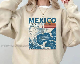 Gulf of Mexico Shirt, Golfo de México 1550 Retro Vintage Art Shirt, Vacation Mexico Shirt, Gulf of Mexico, Gulf of Mexico Forever Unisex Tee