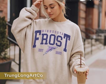 Vintage Minnesota Frost Sweatshirt, Vintage Frost shirt, Minnesota Hockey Women Sweater, Hockey Women Sweatshirt, Frost Sweatshirt