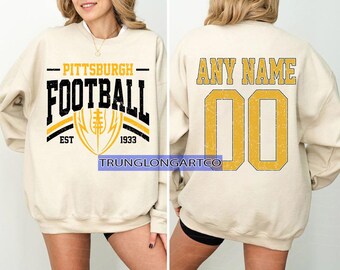 Personalized Pittsburgh Football Sweatshirt, Pittsburgh football crewneck, Pittsburgh football shirt, Custom Football Player, football Tee