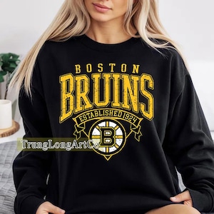 Boston Bruins Sweatshirt Crewneck, Vintage Bruins shirt, Boston Hockey Fan shirt, Hockey Tee, Bruins Sweatshirt