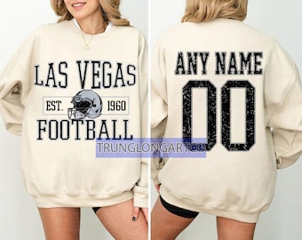 Sudadera personalizada de fútbol de Las Vegas, cuello redondo de fútbol de Las Vegas, camiseta de fútbol de Las Vegas, jugador de fútbol personalizado, camiseta de fútbol