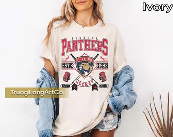 Comfort Colors® Florida Panthers Hockey T-Shirt, Game Day Panthers Shirt, Soft Vintage Hockey T-Shirt
