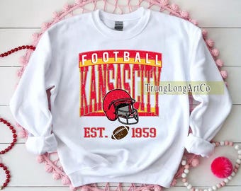 Sudadera vintage de fútbol de Kansas City, camiseta de fútbol de Kansas City, camiseta de fan de fútbol de Kansas City, camiseta de Kansas City, ropa para el día del partido