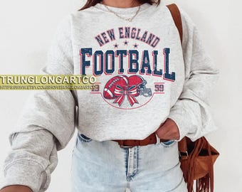 Vintage style New England Football sweatshirt, Football shirt, New England football Crewneck tshirt, Game day Football,American football tee