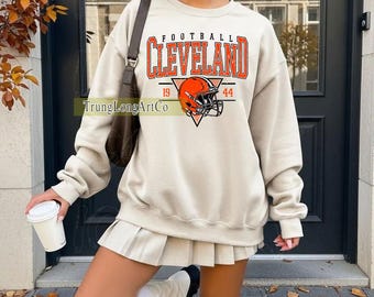 Vintage Cleveland Football Sweatshirt, Cleveland football shirt, Cleveland Football Fan Tee, Cleveland t-shirt, Game Day apparel