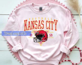 Sudadera vintage de fútbol de Kansas City, camiseta de fútbol de Kansas City, camiseta de fan de fútbol de Kansas City, camiseta de Kansas City, ropa para el día del partido