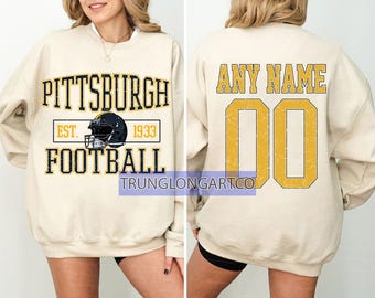 Personalized Pittsburgh Football Sweatshirt, Pittsburgh football crewneck, Pittsburgh football shirt, Custom Football Player, football Tee