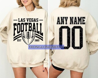 Sudadera personalizada de fútbol de Las Vegas, cuello redondo de fútbol de Las Vegas, camiseta de fútbol de Las Vegas, jugador de fútbol personalizado, camiseta de fútbol