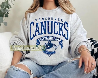 Vancouver Canucks Sweatshirt Crewneck, Vintage Canucks shirt, Vancouver Hockey Fan shirt, Hockey Tee, Canucks Sweatshirt