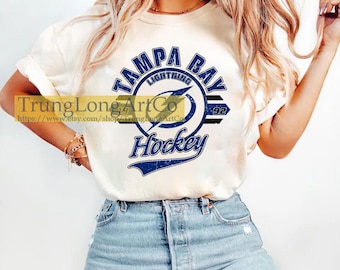 Maglietta Tampa Bay Lightning / Felpa Tampa Bay Lightning / Maglietta Tampa Bay Hockey Fan / Felpa Tampa Bay Lightning con scollo a V