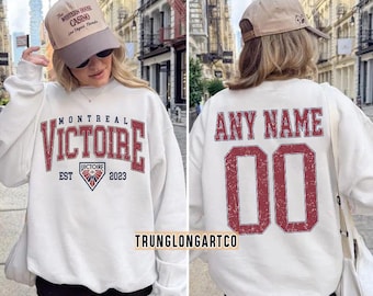 Personalized Montreal Victoire Sweatshirt, Custom Hockey Player Name Shirt, Montreal Victoire Crewneck, Hockey Mom Gift, PWHL Fan Shirt