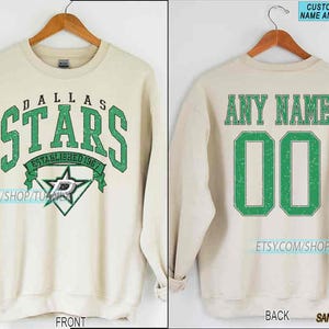 Personalized Dallas Hockey Sweatshirt, Dallas Stars crewneck, Dallas Hockey shirt, Custom Hockey Shirt, Hockey Number Shirt