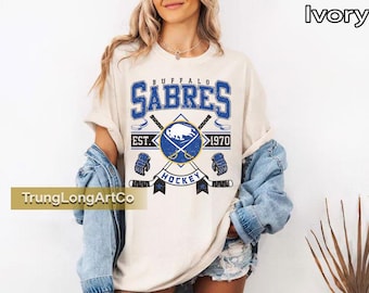Comfort Colors® Buffalo Sabres Hockey T-Shirt, Game Day Sabres Shirt, Soft Vintage Hockey T-Shirt