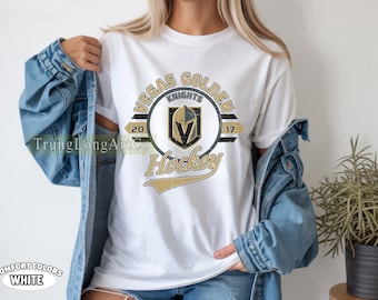 Comfort Colors® Vegas Golden Knights hockey-T-shirt, Game Day Golden Knights-shirt, zacht vintage hockey-T-shirt