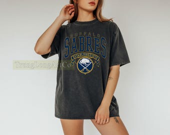 Comfort Colors® Buffalo Sabres Hockey T-Shirt, Game Day Sabres Shirt, Soft Vintage Hockey T-Shirt