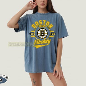 Comfort Colors® Boston Bruins Hockey T-Shirt, Game Day Bruins Shirt, Soft Vintage Hockey T-Shirt