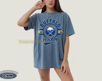 Comfort Colors® Buffalo Sabres Hockey T-Shirt, Game Day Sabres Shirt, Soft Vintage Hockey T-Shirt