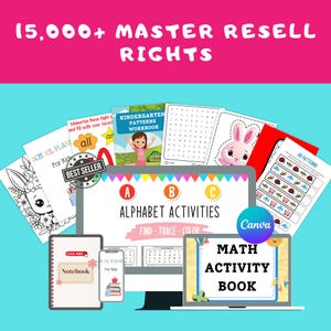 Mega Bundle Recursos de aprendizagem, PreK - 3ª série Master Resell Rights Chore Chart Planner PLR MRR direitos de revenda Feito para você Renda passiva