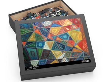 Fahri Çakırbaş Geometrisches Abstraktes Kunst Puzzle, Buntes Modernistisches Puzzle, Ästhetisches Wohnkultur Geschenk, Einzigartiges Gemälde Kunst Geschenke für Kunstliebhaber